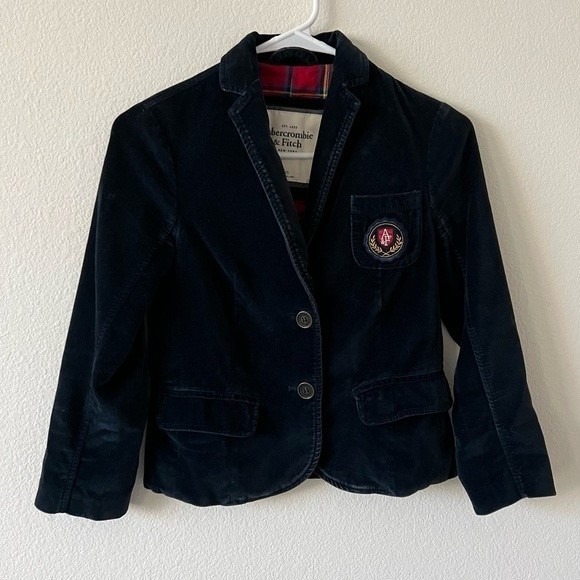 abercrombie kids Other - Abercrombie & Fitch Navy Blue Velvet Blazer Big Girls SZ XS